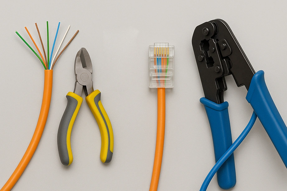سوکت شبکه چیست؟ بررسی ساختار RJ45، کاربرد و تفاوت با سوکت تلفن 11 Step by step steps to install a network cable into an RJ45 socket